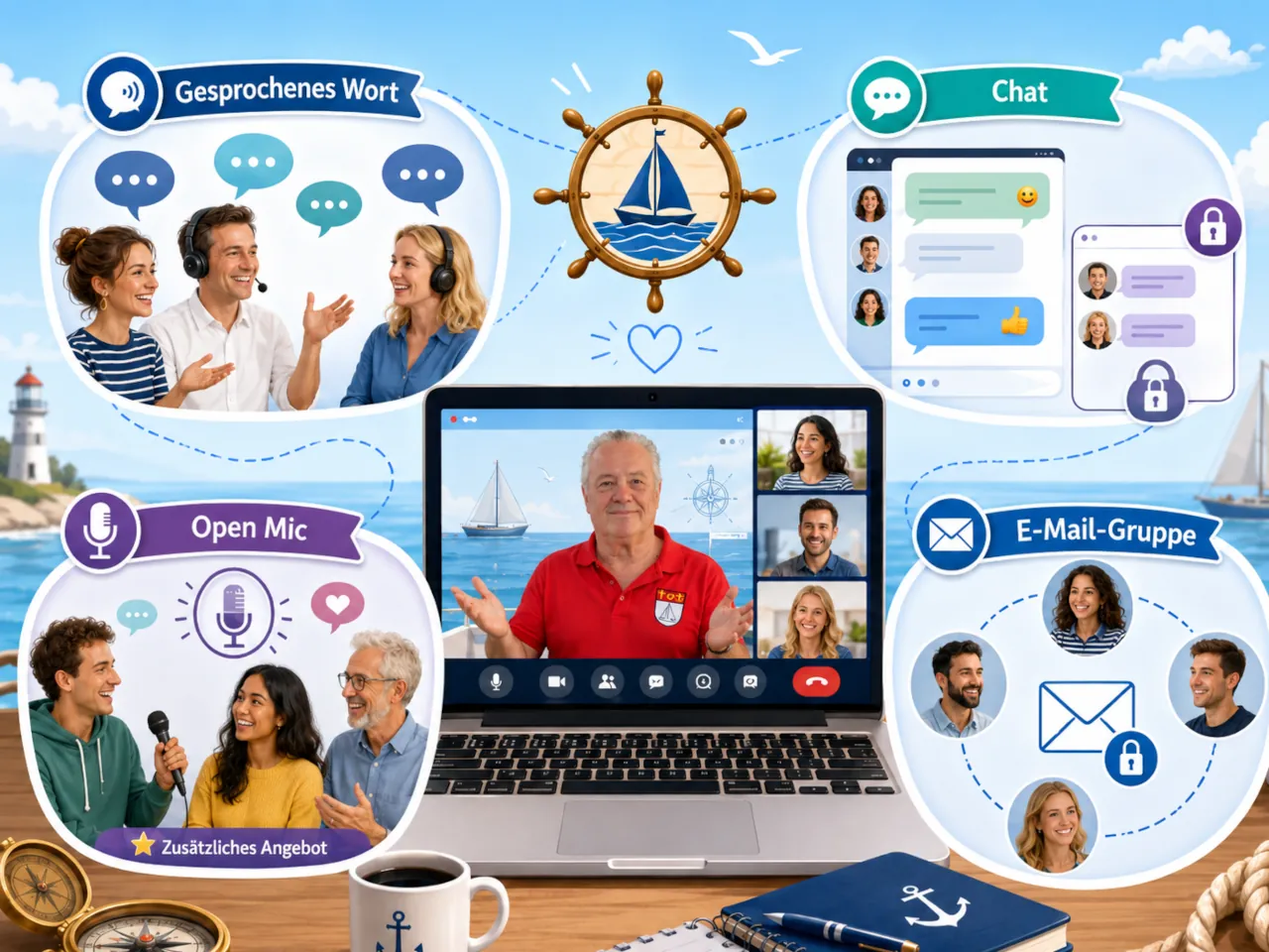 Kommunikation im Webinar untereinander